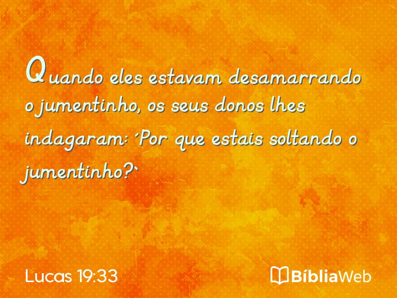 Lucas 19:33 em imagem para compartilhar