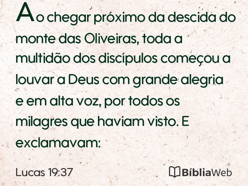 Lucas 19:37 em imagem para compartilhar