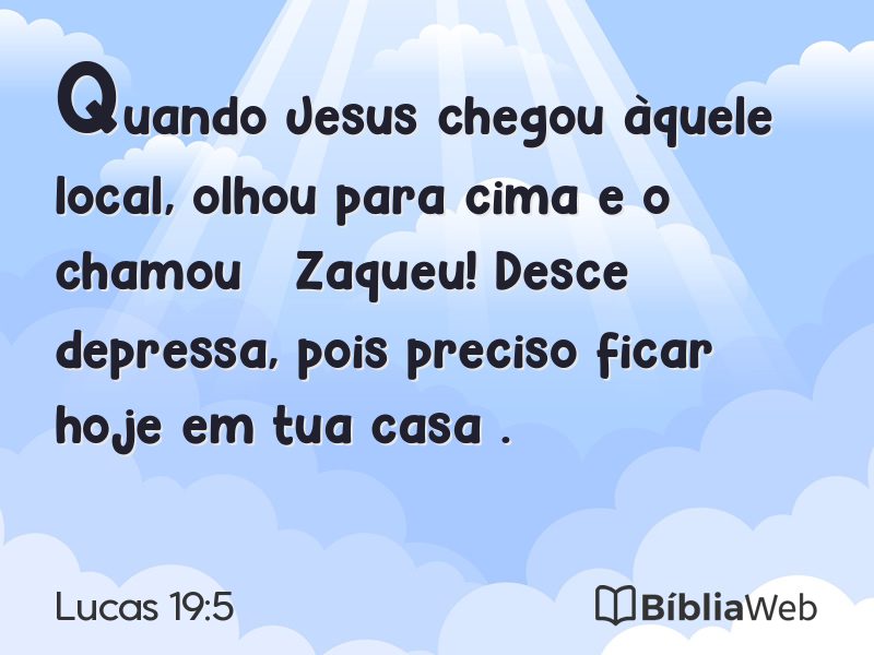 Lucas 19:5 em imagem para compartilhar