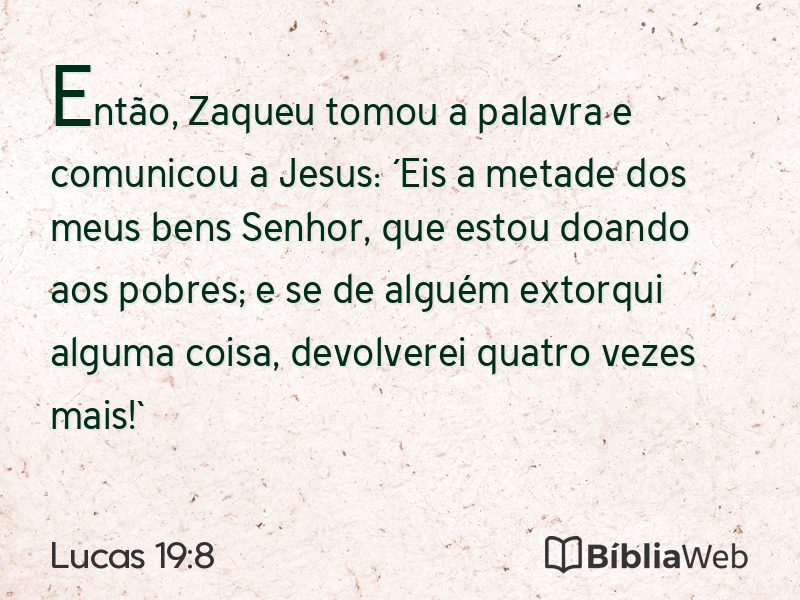 Lucas 19:8 em imagem para compartilhar
