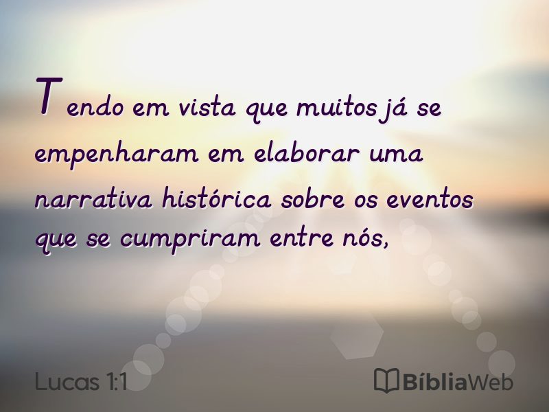 Lucas 1:1 em imagem para compartilhar