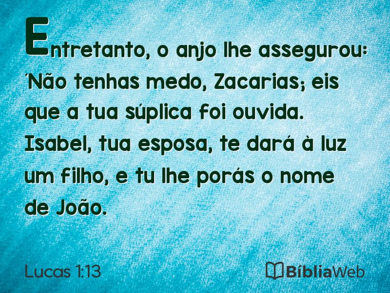 Lucas 1:13 em imagem para compartilhar