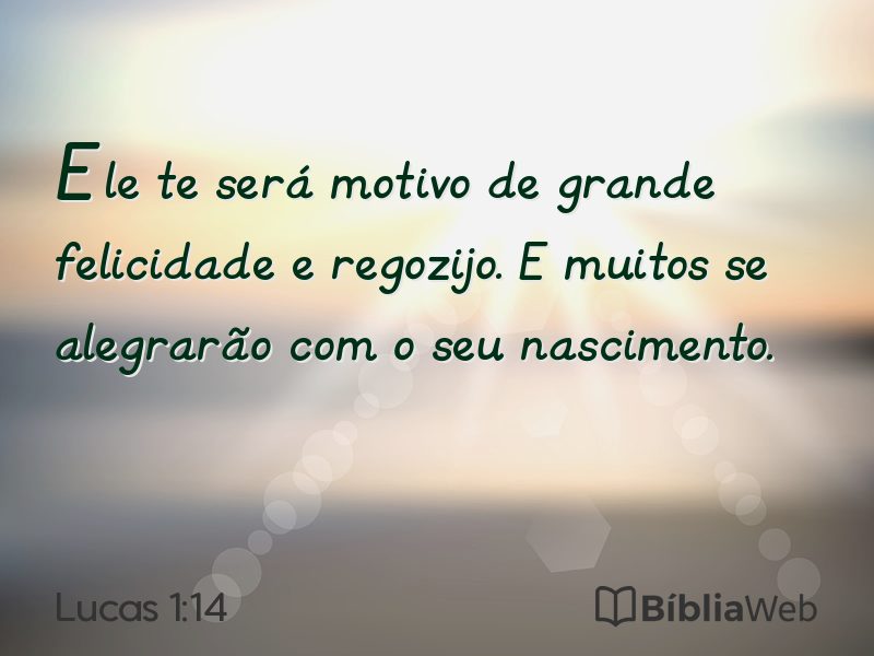 Lucas 1:14 em imagem para compartilhar