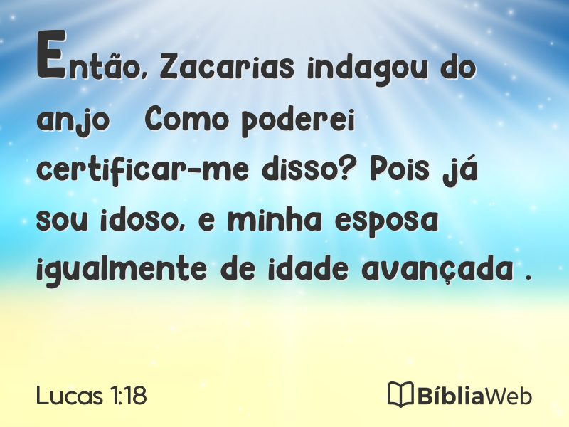 Lucas 1:18 em imagem para compartilhar