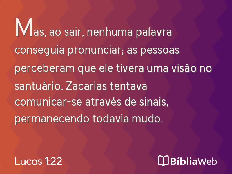 Lucas 1:22 em imagem para compartilhar