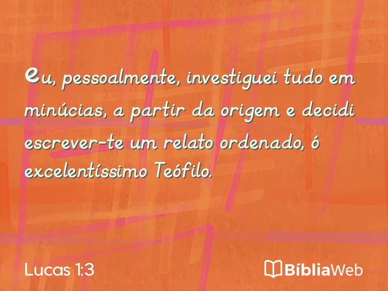 Lucas 1:3 em imagem para compartilhar