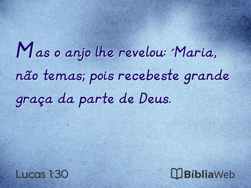 Lucas 1:30 em imagem para compartilhar
