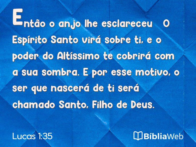 Lucas 1:35 em imagem para compartilhar