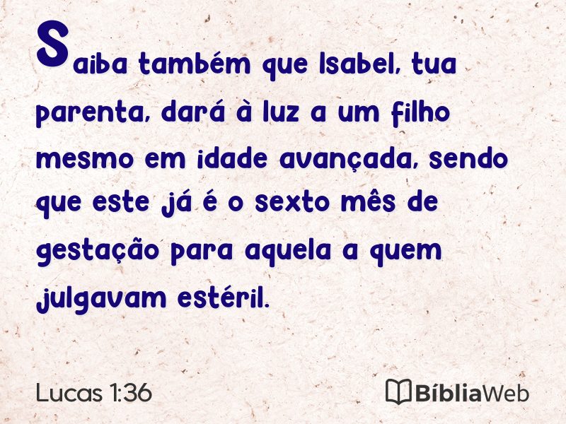 Lucas 1:36 em imagem para compartilhar