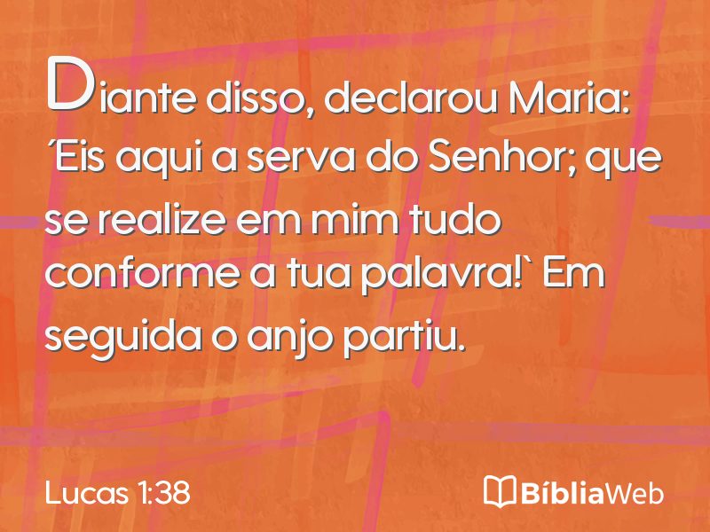 Lucas 1:38 em imagem para compartilhar