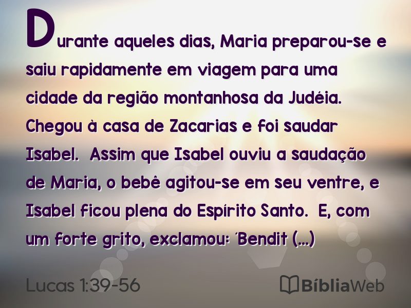 Lucas 1:39-56 em imagem para compartilhar