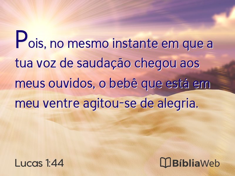 Lucas 1:44 em imagem para compartilhar