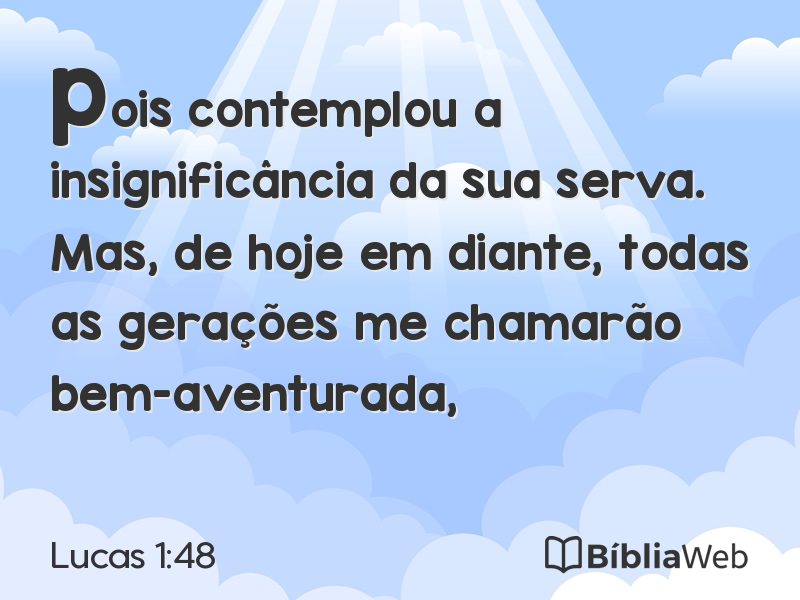 Lucas 1:48 em imagem para compartilhar