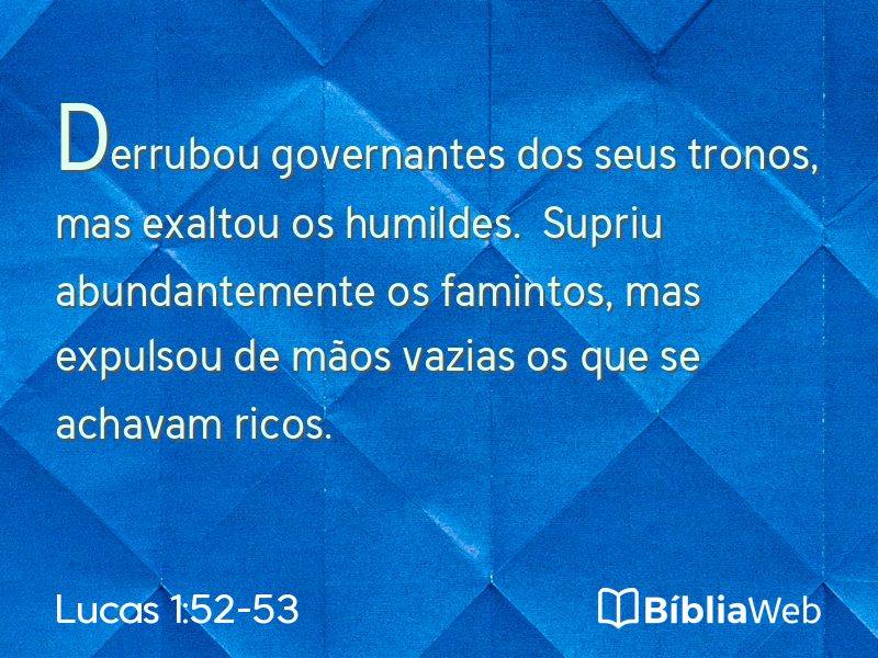 Lucas 1:52-53 em imagem para compartilhar