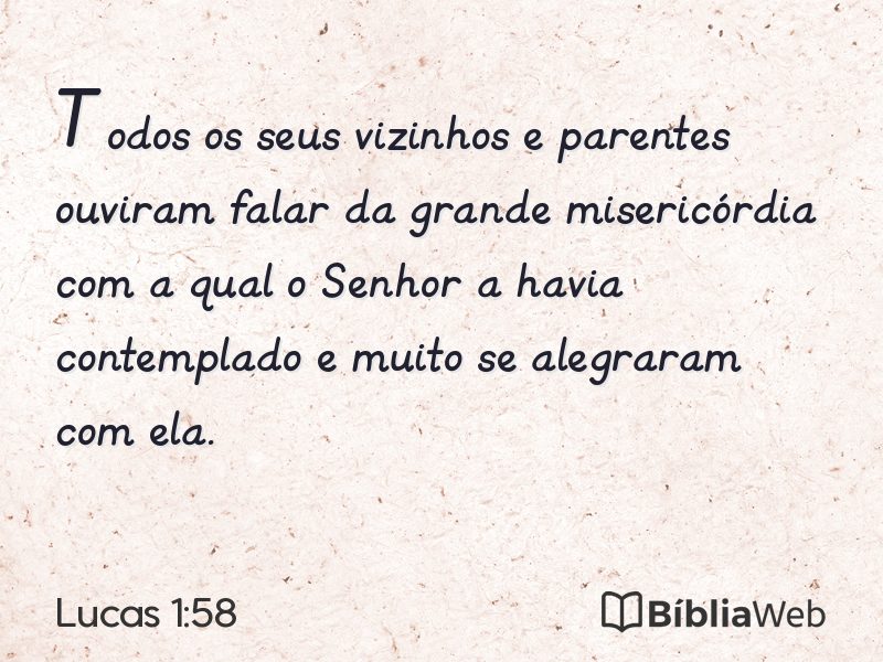 Lucas 1:58 em imagem para compartilhar