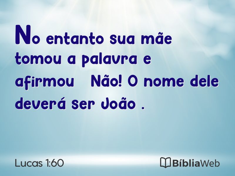 Lucas 1:60 em imagem para compartilhar