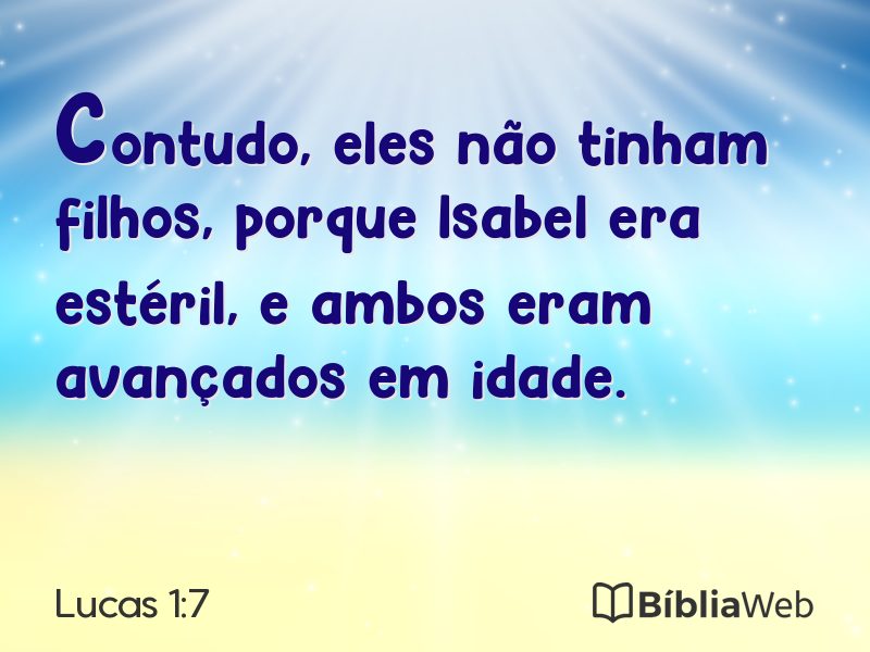 Lucas 1:7 em imagem para compartilhar