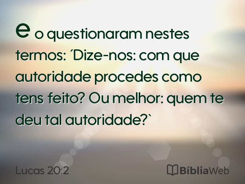 Lucas 20:2 em imagem para compartilhar