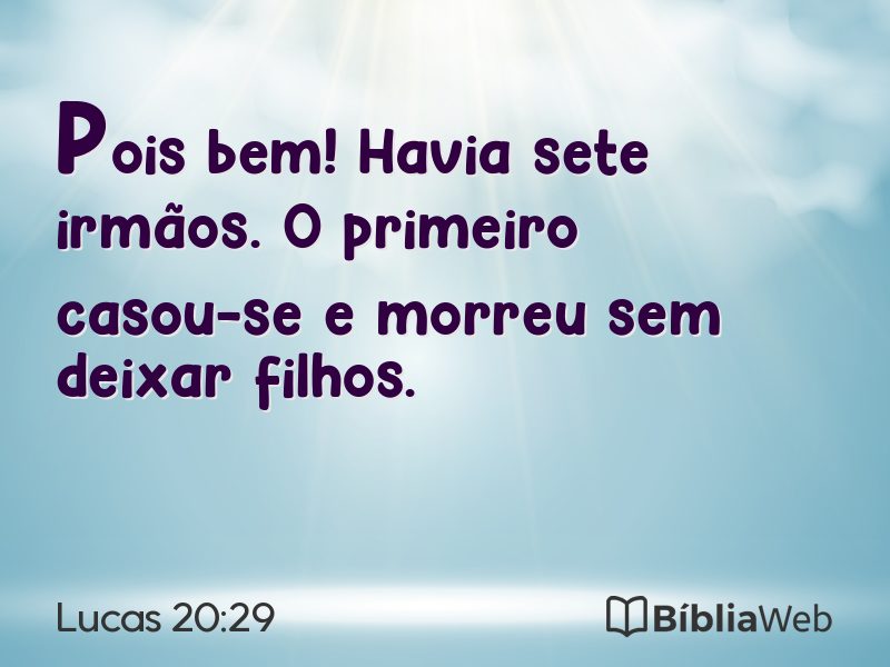 Lucas 20:29 em imagem para compartilhar
