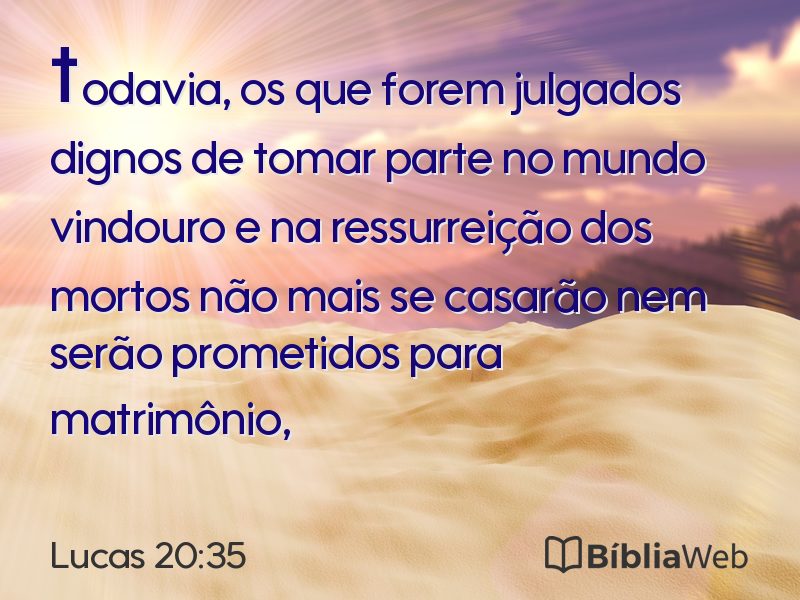 Lucas 20:35 em imagem para compartilhar