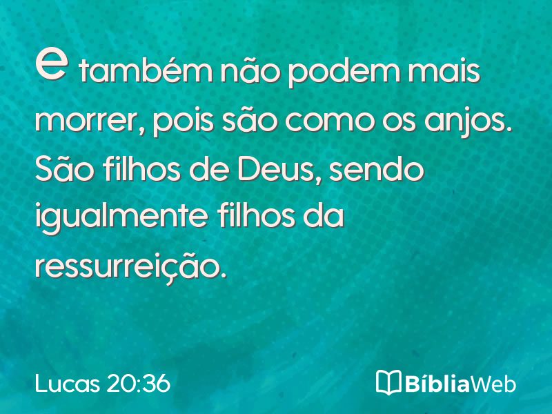Lucas 20:36 em imagem para compartilhar
