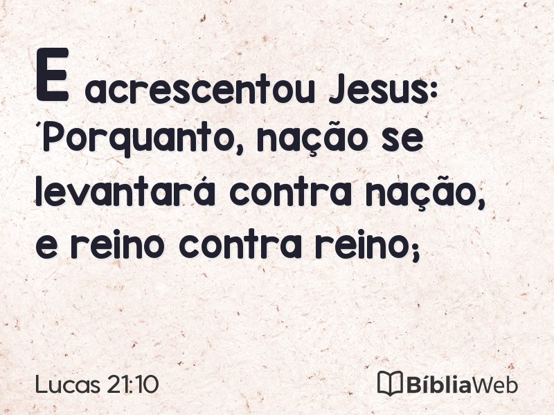Lucas 21:10 em imagem para compartilhar
