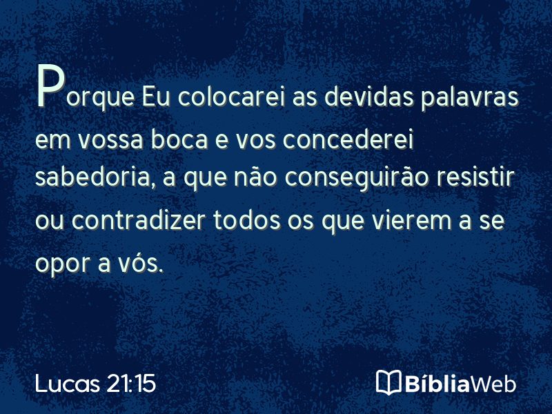 Lucas 21:15 em imagem para compartilhar