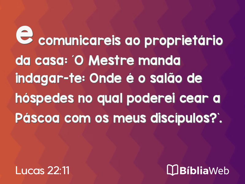 Lucas 22:11 em imagem para compartilhar