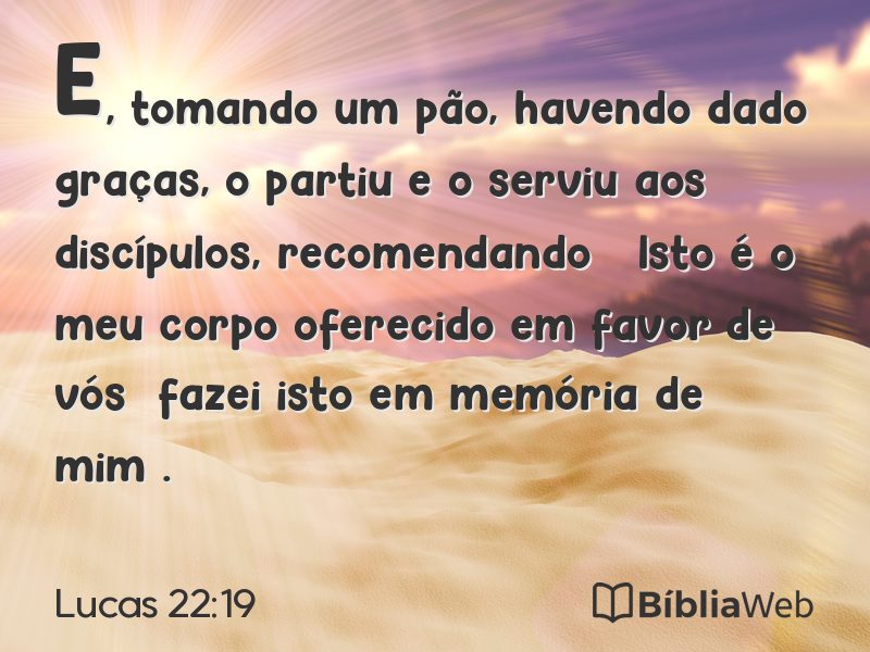 Lucas 22:19 em imagem para compartilhar