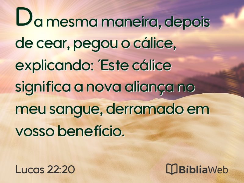 Lucas 22:20 em imagem para compartilhar