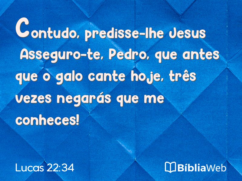 Lucas 22:34 em imagem para compartilhar