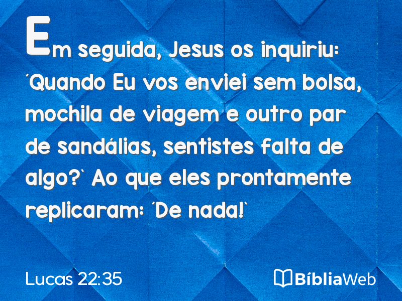 Lucas 22:35 em imagem para compartilhar