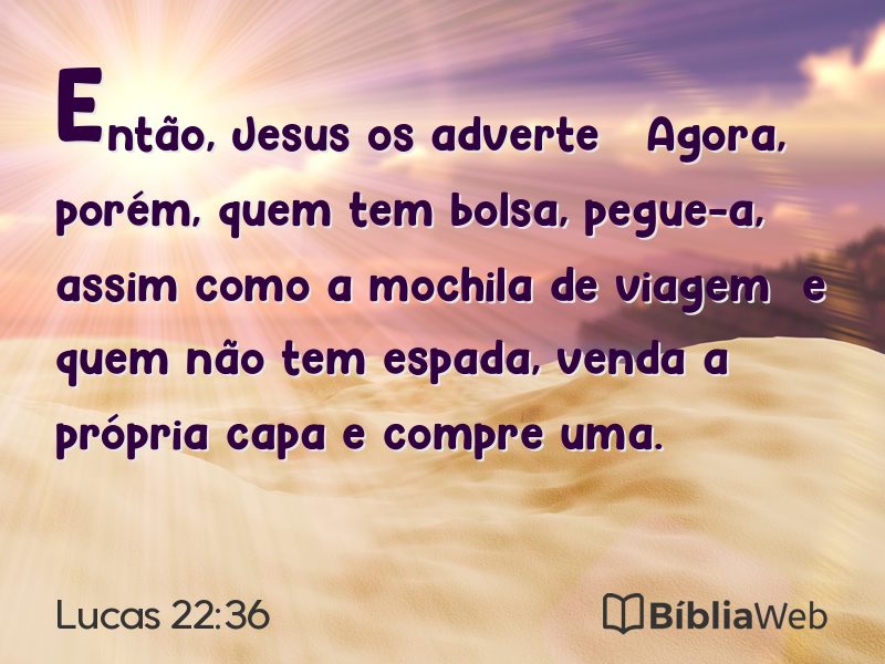 Lucas 22:36 em imagem para compartilhar