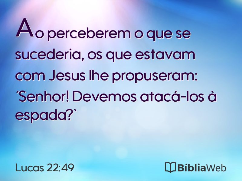 Lucas 22:49 em imagem para compartilhar