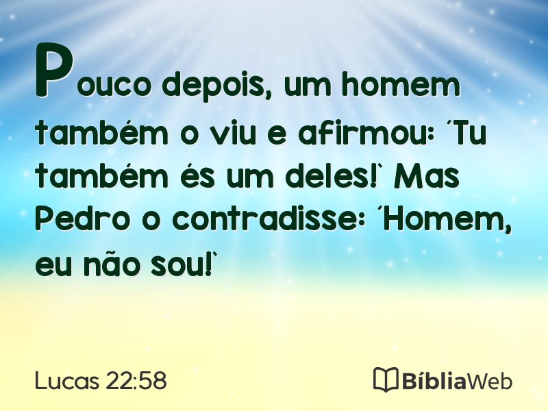 Lucas 22:58 em imagem para compartilhar