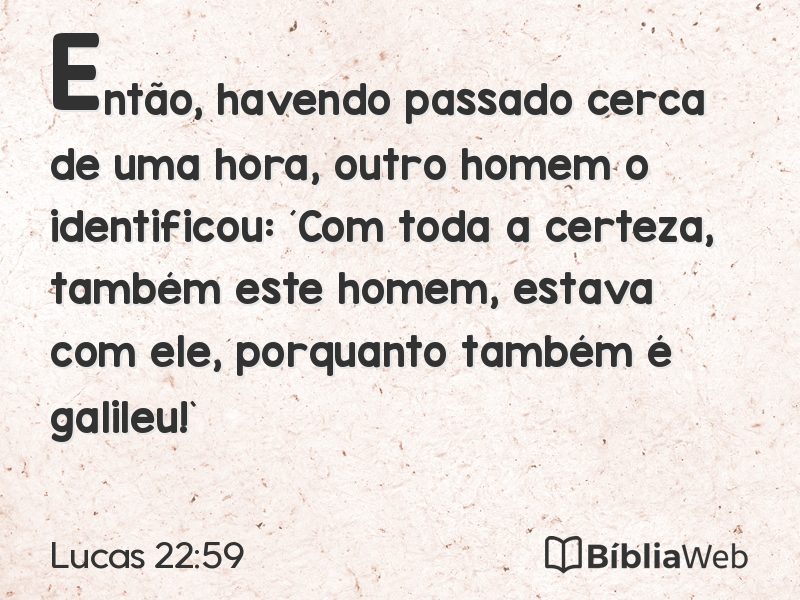 Lucas 22:59 em imagem para compartilhar