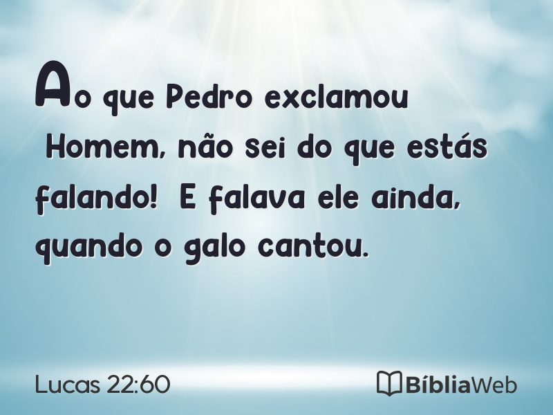 Lucas 22:60 em imagem para compartilhar