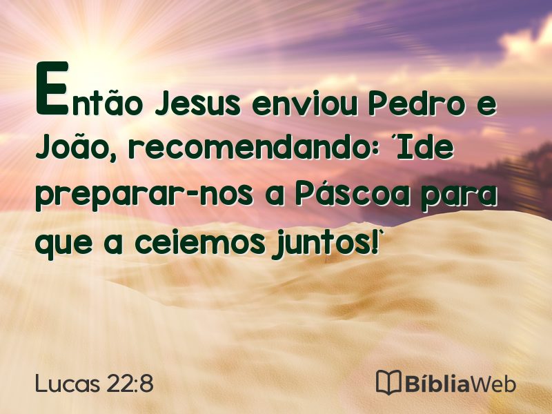 Lucas 22:8 em imagem para compartilhar