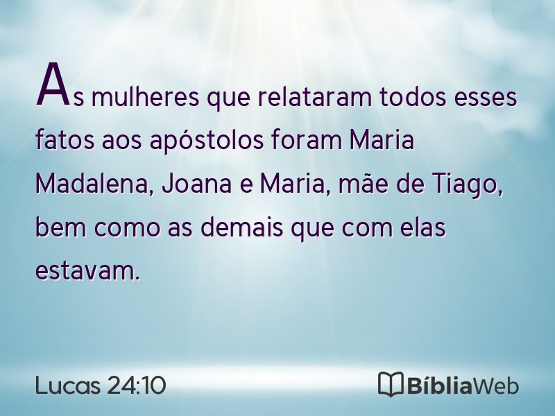 Lucas 24:10 em imagem para compartilhar