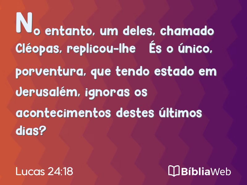 Lucas 24:18 em imagem para compartilhar