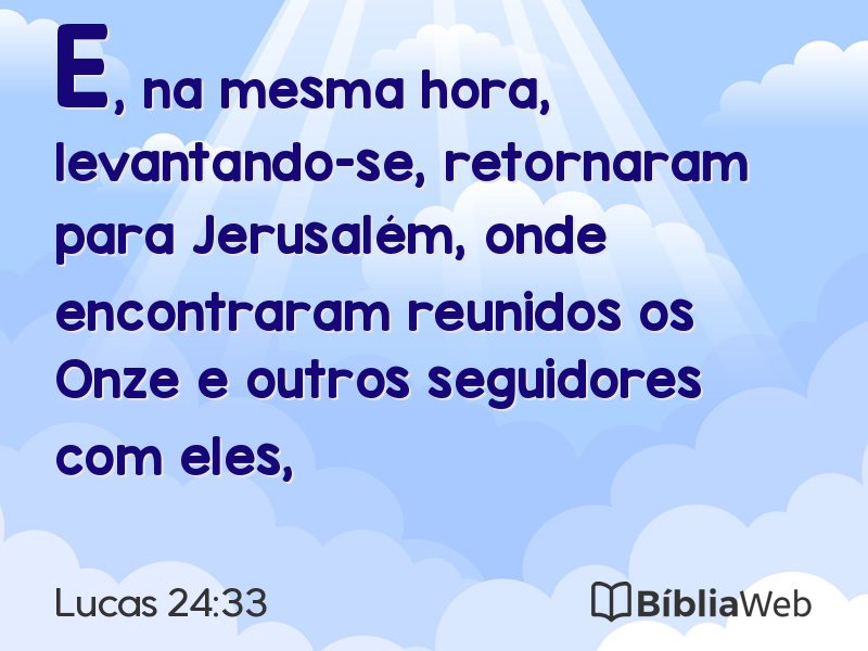 Lucas 24:33 em imagem para compartilhar