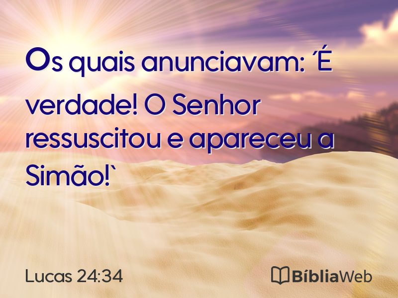 Lucas 24:34 em imagem para compartilhar