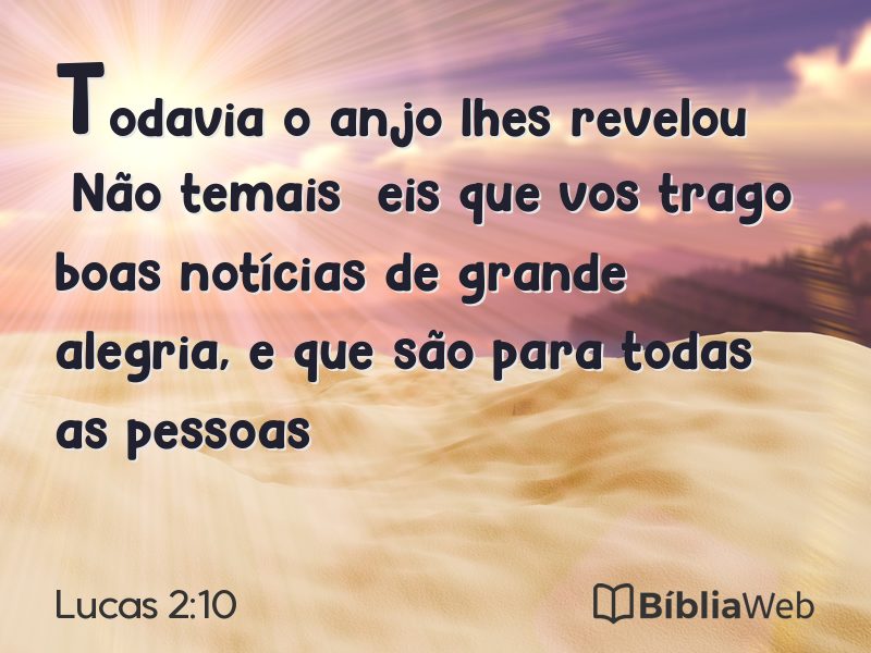 Lucas 2:10 em imagem para compartilhar
