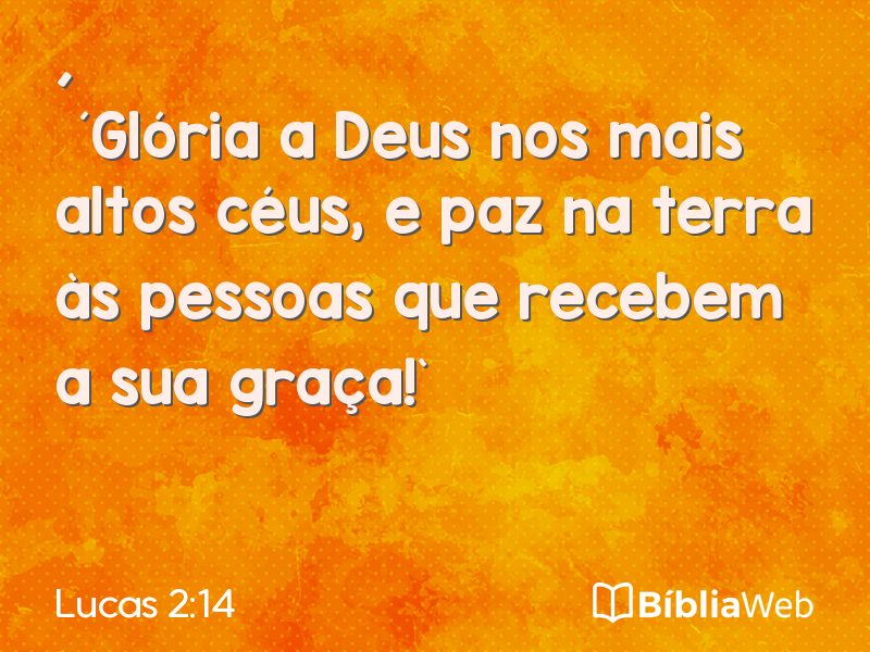 Lucas 2:14 em imagem para compartilhar