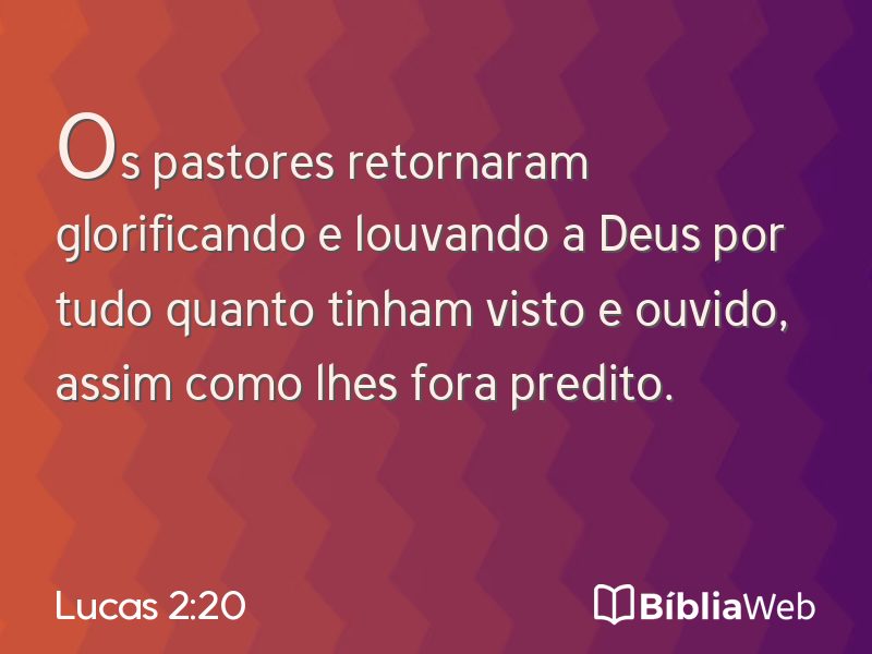 Lucas 2:20 em imagem para compartilhar