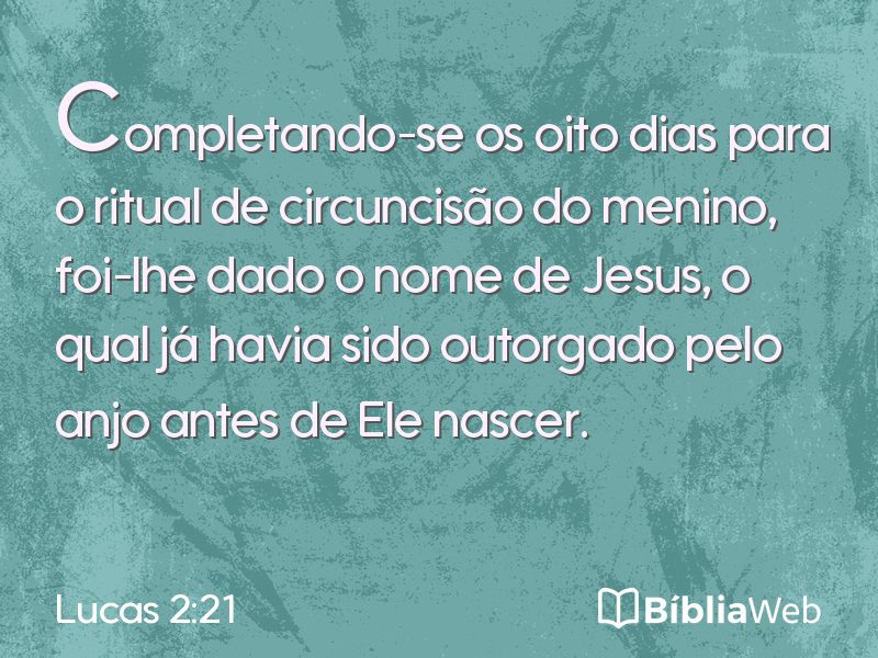 Lucas 2:21 em imagem para compartilhar