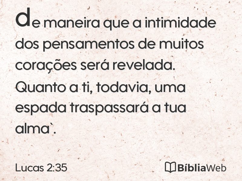Lucas 2:35 em imagem para compartilhar