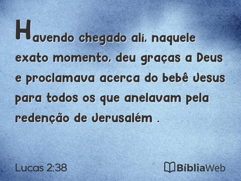 Lucas 2:38 em imagem para compartilhar
