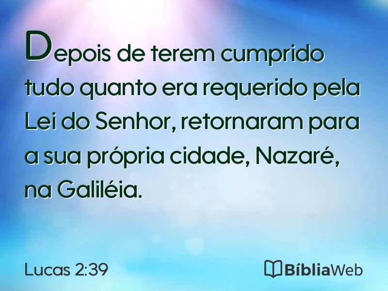 Lucas 2:39 em imagem para compartilhar