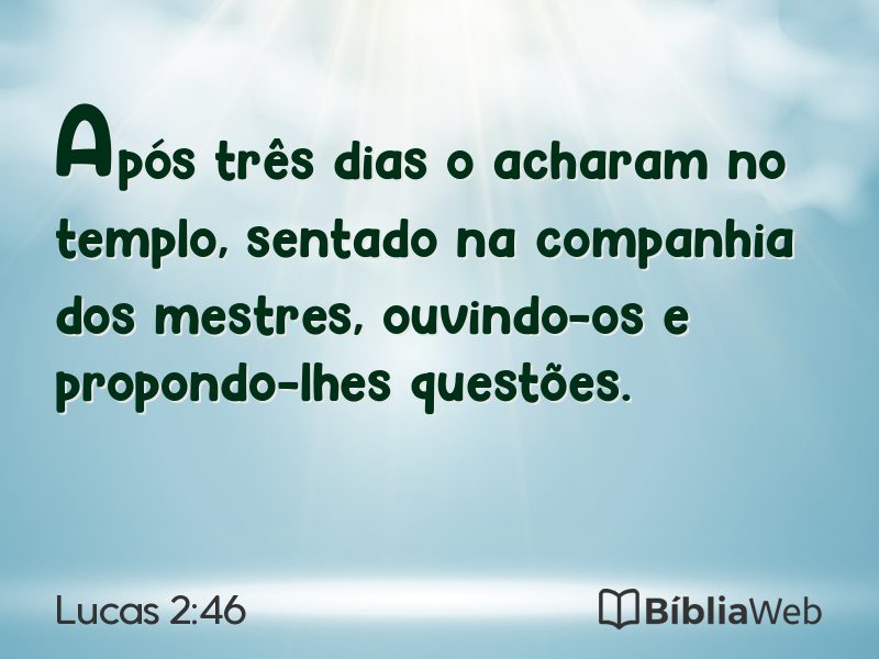 Lucas 2:46 em imagem para compartilhar